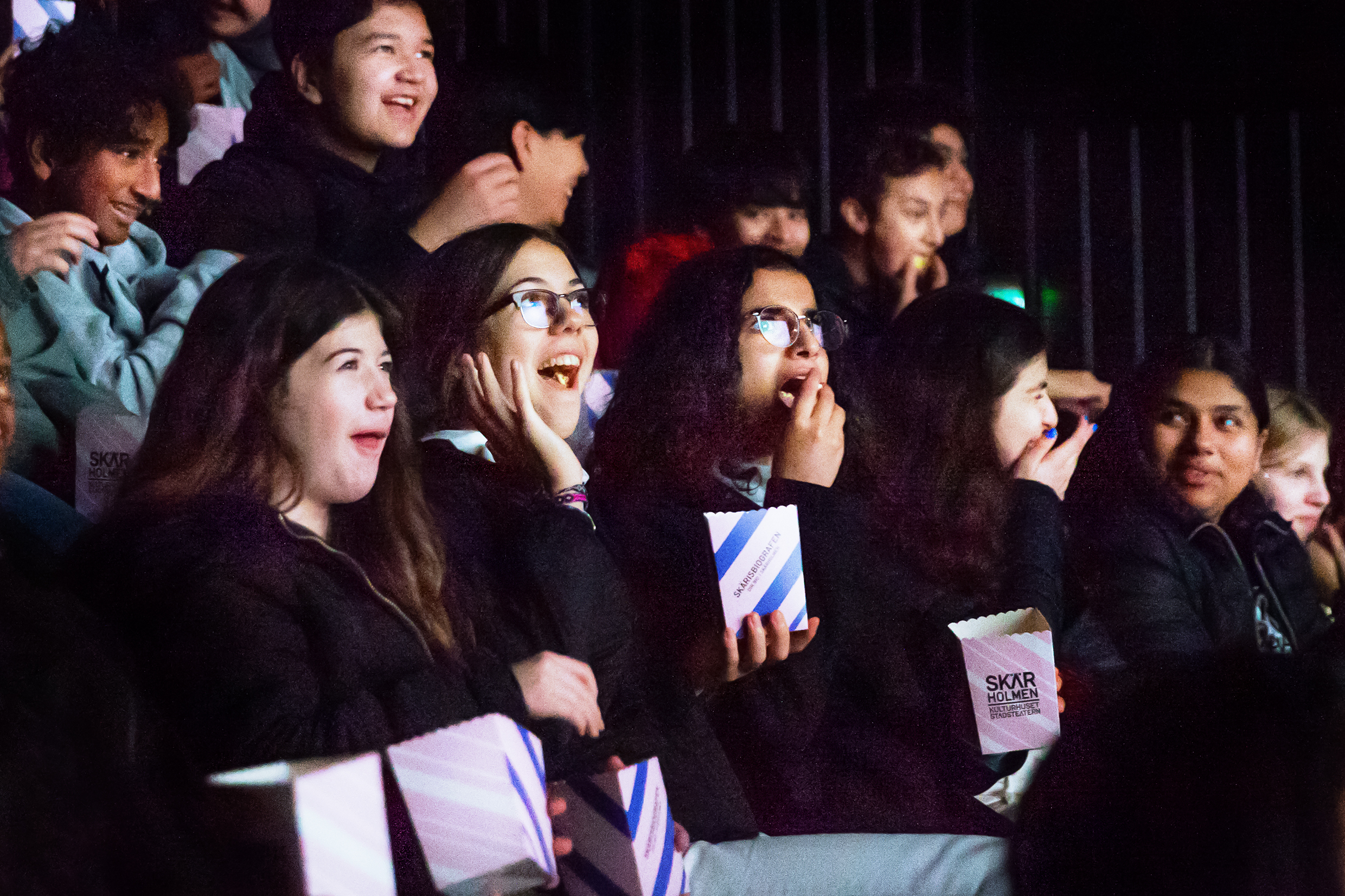 Publik som ser på bio på Skärisbiografen