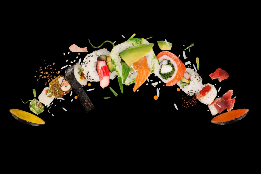 Asiatisk mat från restaurang Nooshi. 