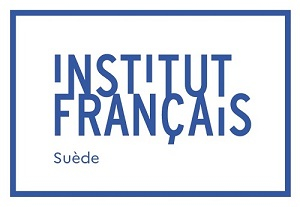 Franska Institutets logotyp i vitt och blått. 