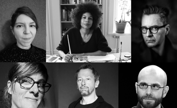 Foton på olika svenska och franska serieskapare. 