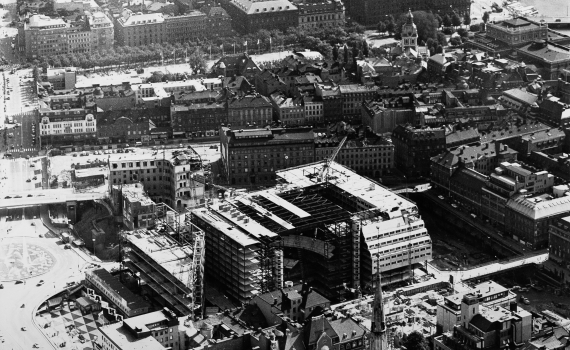Kulturhuset under uppbyggnad, sett ovanifrån 
