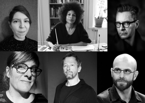 Foton på olika svenska och franska serieskapare. 