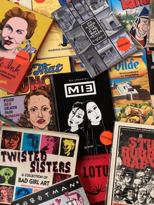 En samling seriealbum. 