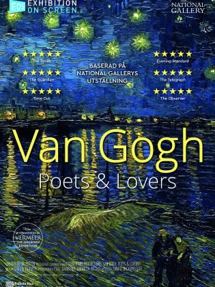 Tavlan "Stjärnklara nätter" av van Gogh med infotext om fimen.